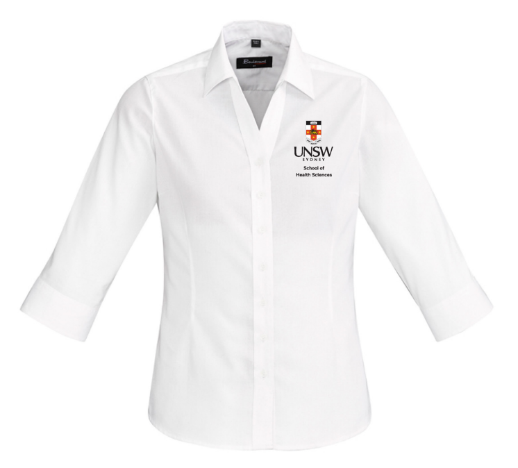 UNSW Health Science 3/4 Sleeve White Womens Shirt