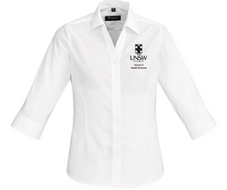 UNSW Health Science 3/4 Sleeve White Womens Shirt Mono Logo