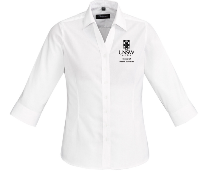 UNSW Health Science 3/4 Sleeve White Womens Shirt Mono Logo
