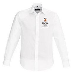 UNSW Health Science Long Sleeve White Womens Shirt with  UNSW Logo