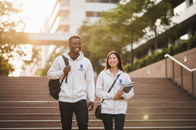 UNSW Crest Zip Hoodie - Marle Grey