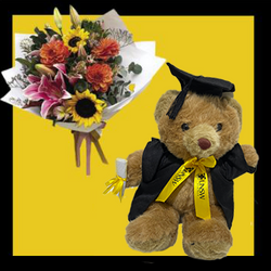 Flower & Graduation Bear Gift Set
