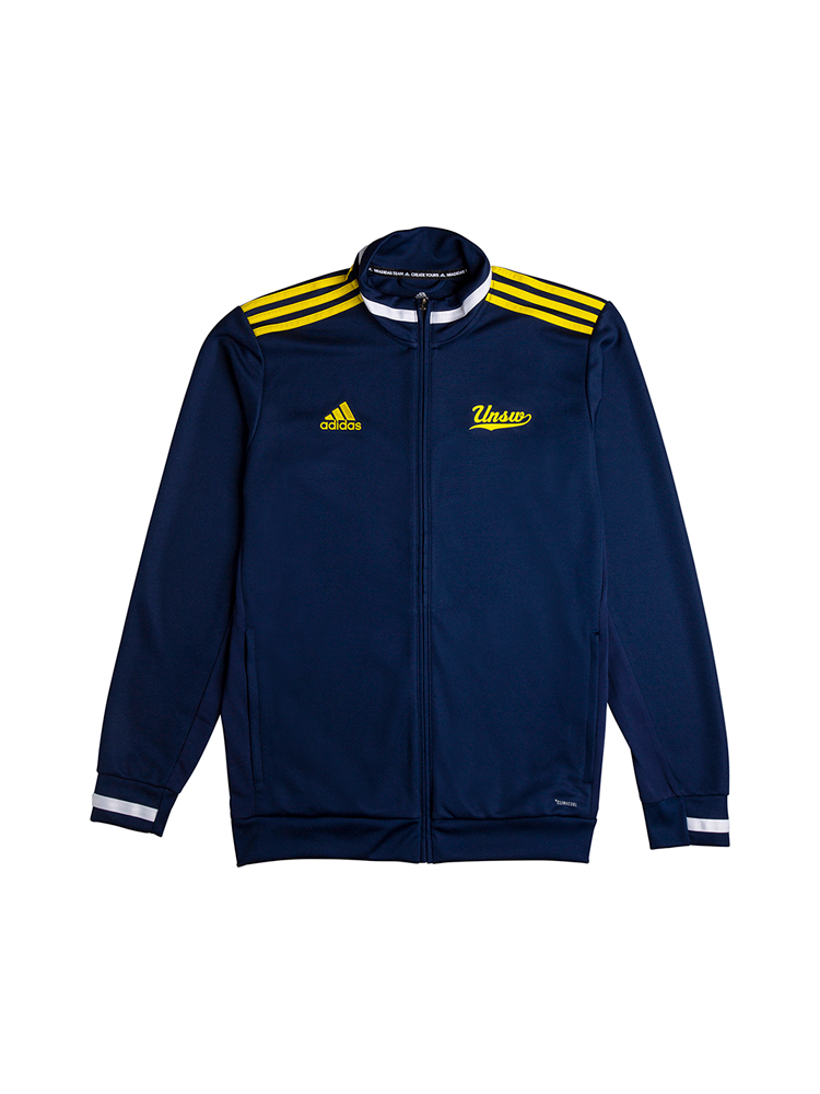 UNSW x Adidas Jacket mens in navy blue with yellow stripes and logo