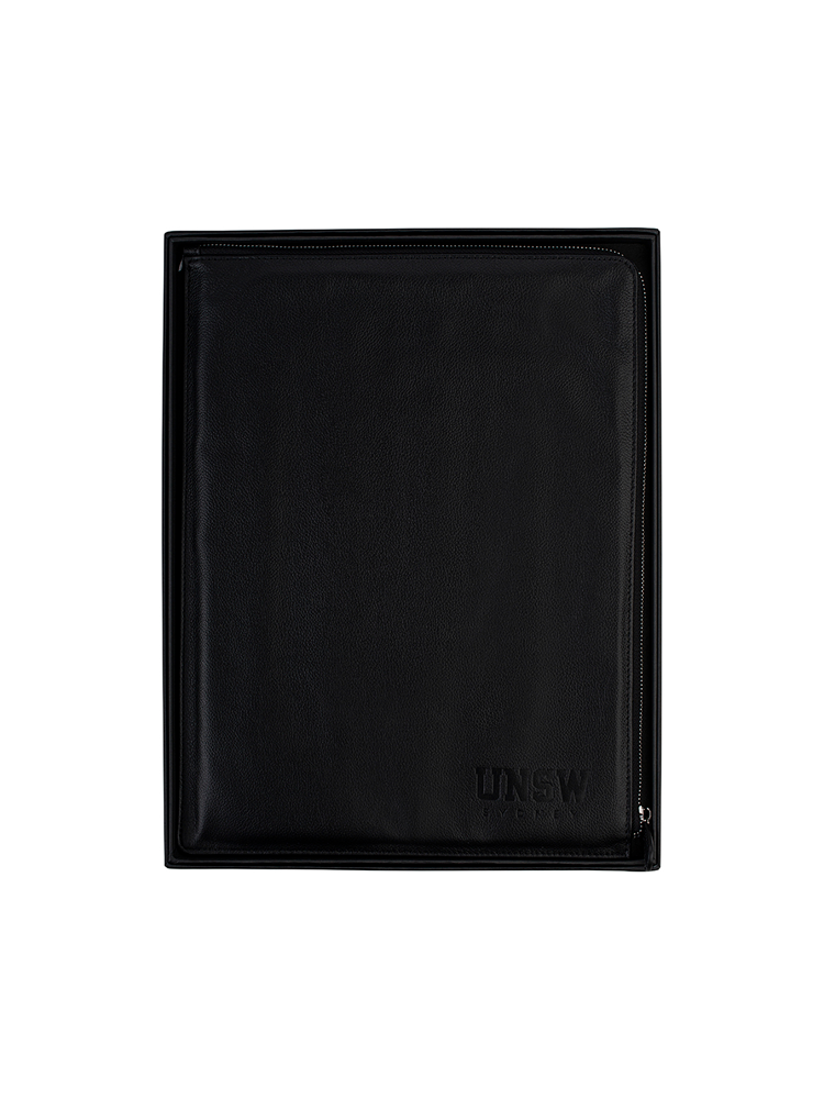 Leather compedium with UNSW embossed logo