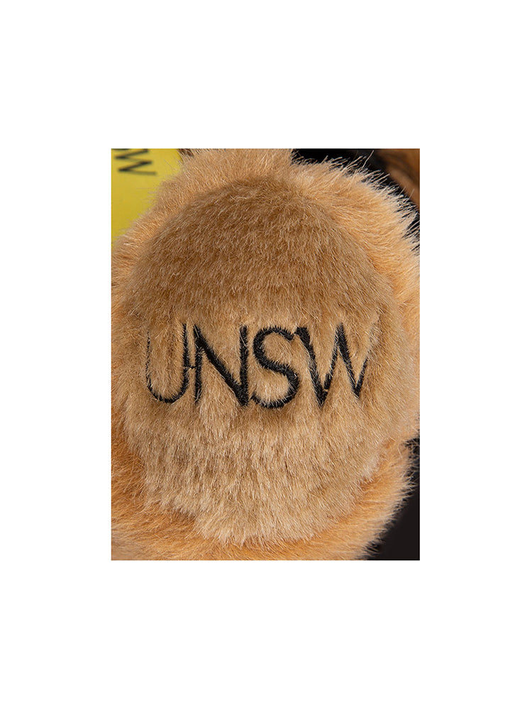 20cm UNSW Graduation Bear with gold neck ribbon - detail shot