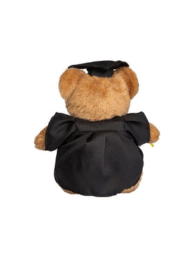 24cm UNSW Graduation Bear with gold neck ribbon - back view