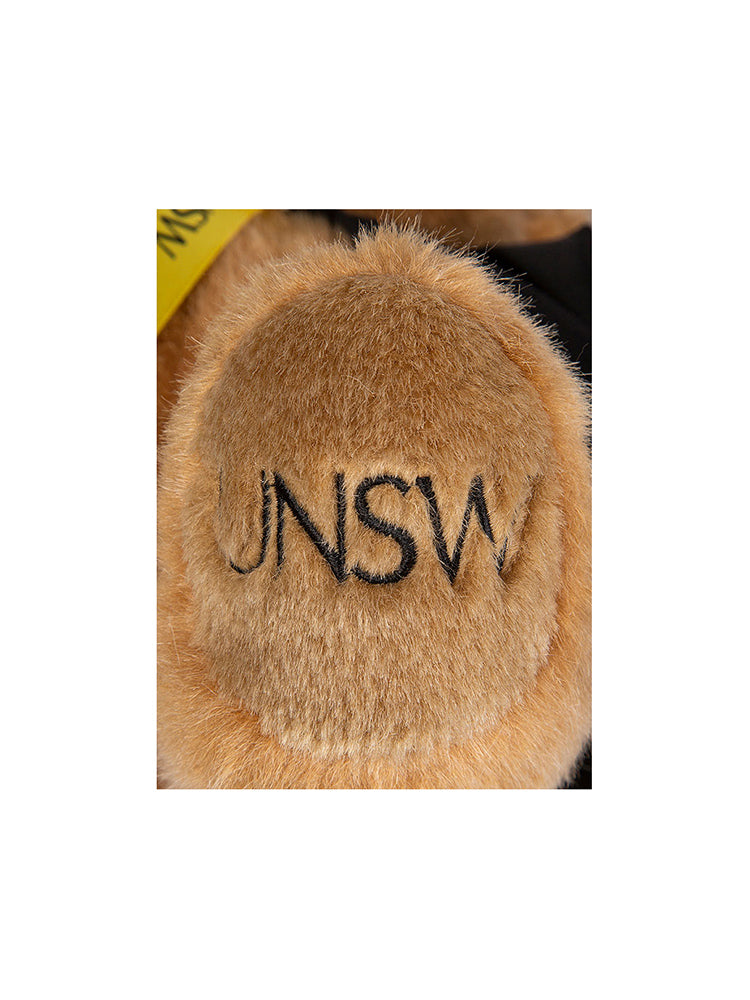 24cm UNSW Graduation Bear with gold neck ribbon - detail shot