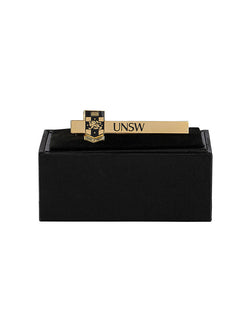 Gold or silver tie bar the the UNSW logo and lettering - gold