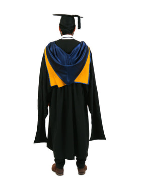UNSW Graduation Master Set | Law, includes gown, cap & hood - Back view