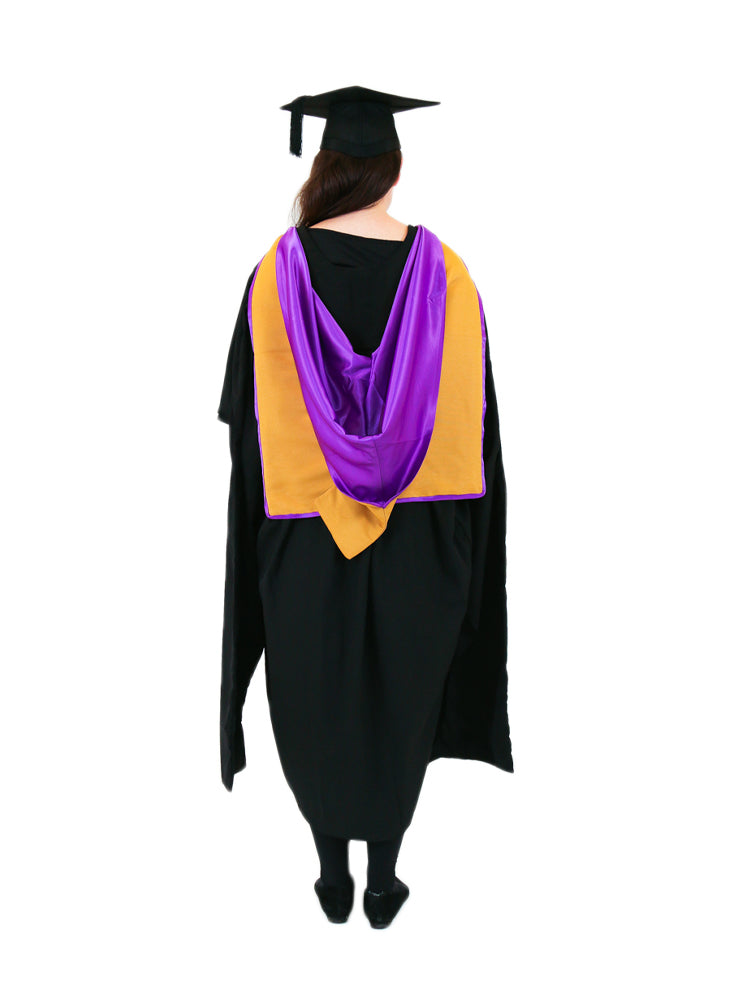 UNSW Graduation Master Set | Medicine, includes gown, cap & hood - Back view