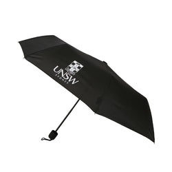 Black 98cm umbrella with the UNSW logo in white